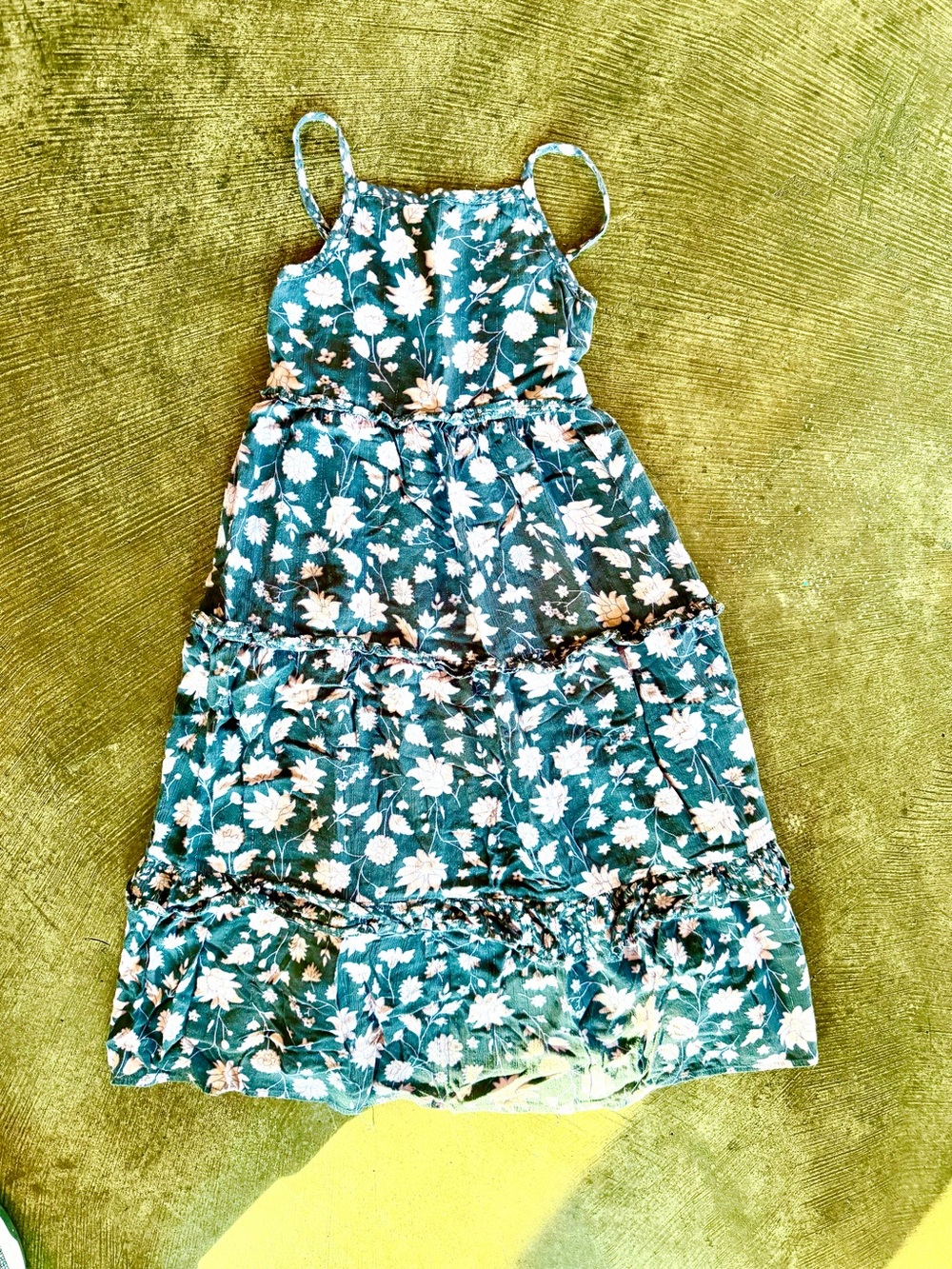 Cat & Jack Teal Floral Tiered Sundress